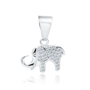 Pandantiv argint elefant cu pietre DiAmanti Z1940CR_W-DIA (Argint 925‰ 1 g.)